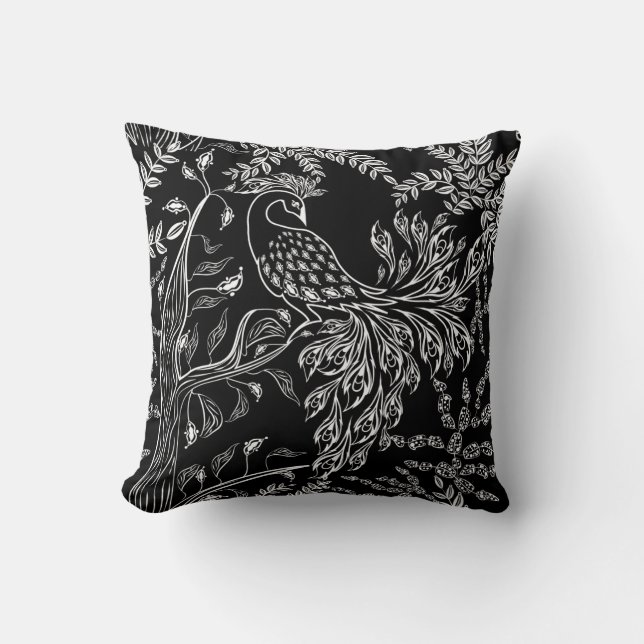 Firebird, bird throw pillow (Front)