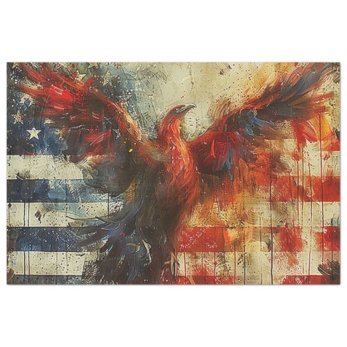 Firebird Eagle USA Flag Decoupage Tissue Paper