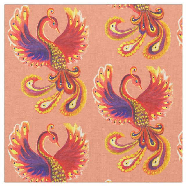Firebird Phoenix Fabric (Close Up)