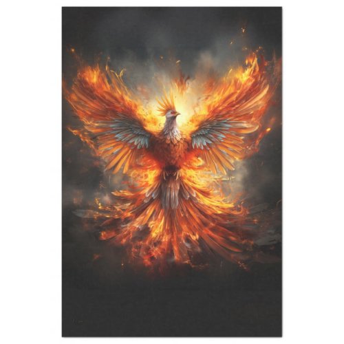 Firebird Phoenix on Fire Decoupage Tissue Paper