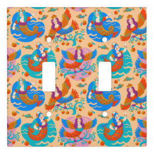 Firebirds and mermaids light switch cover