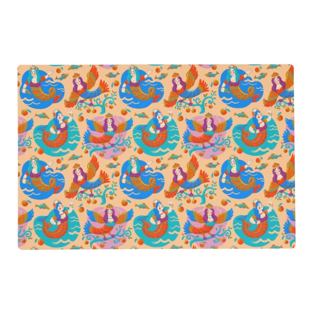Firebirds and mermaids placemat (Front)