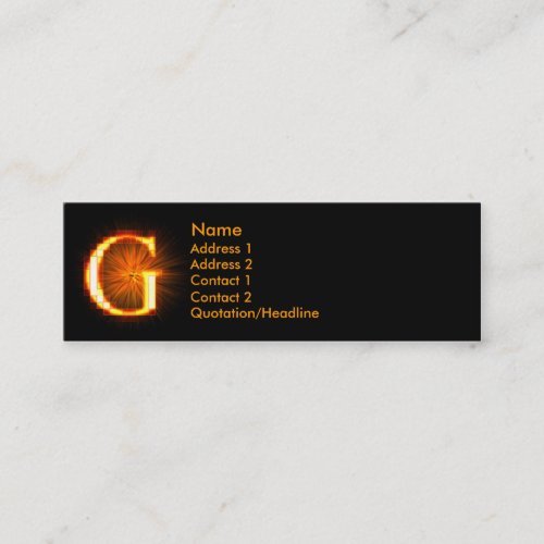 Fireblock Monogram - G Business Card Template
