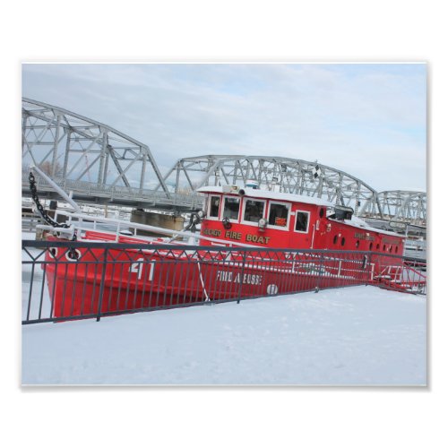 Fireboat in Winter Photography Print