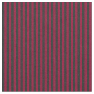 Firebrick and Dark Gray Stripes Fabric