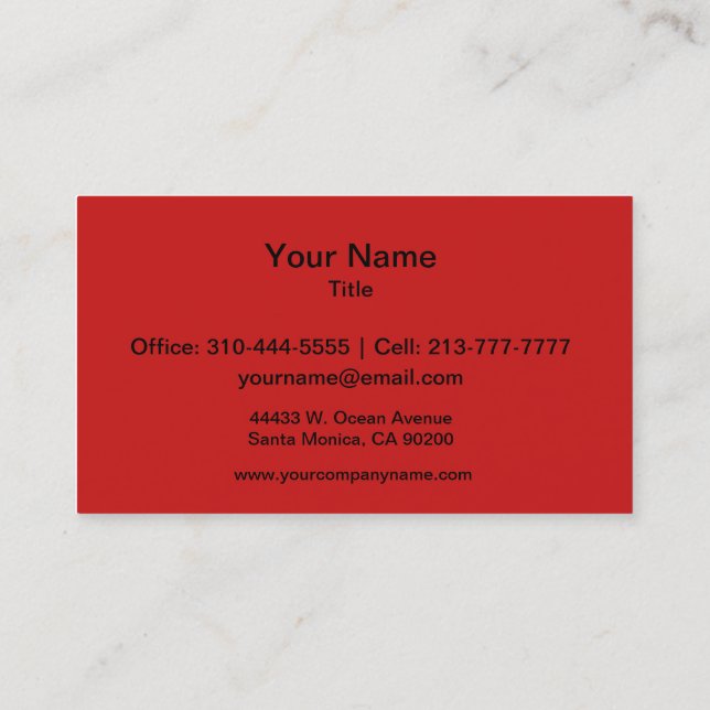 Firebrick Red Solid Color Business Card (Back)