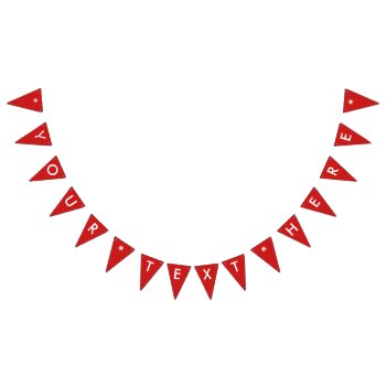 Firebrick Red Solid Color Customize It Bunting Flags by SimplyColor at Zazzle