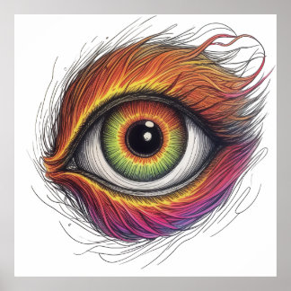 Fireburst Eye Poster