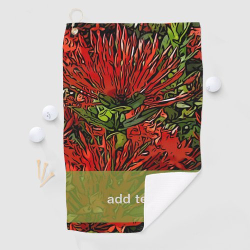 Firebush Plant  Golf Towel