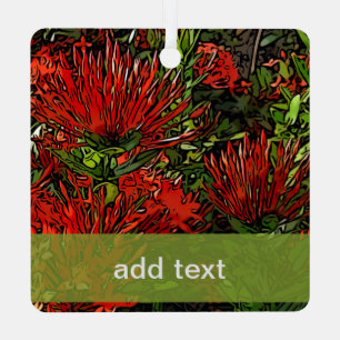 Firebush Plant Metal Ornament