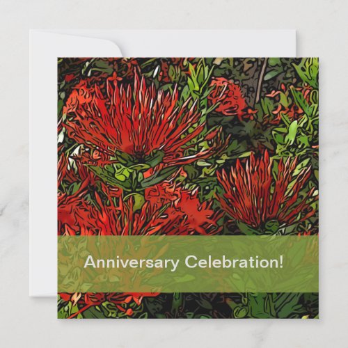 Firebush Plant with olive green text box Note Card