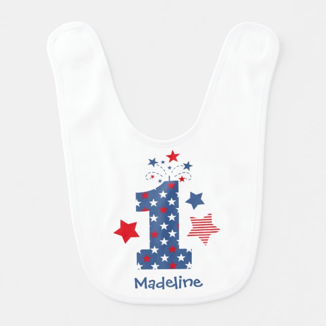 Firecracker 1st Birthday Bib (Front)