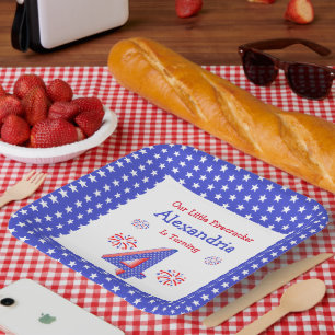 Firecracker 4th Birthday Paper Plates