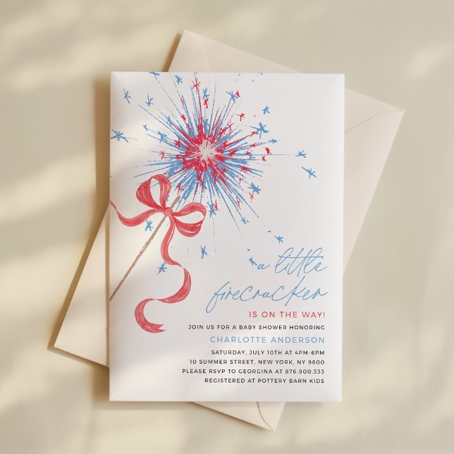 Firecracker 4th of July Baby Shower Invitation (Creator Uploaded)