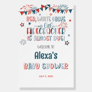 Firecracker 4th of July Baby Shower Welcome Sign