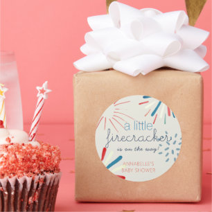 Firecracker 4th of July Fireworks Baby Shower Classic Round Sticker