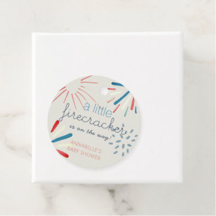 Firecracker 4th of July Fireworks Baby Shower Favor Tags