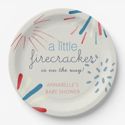 Firecracker 4th of July Fireworks Baby Shower Paper Plates