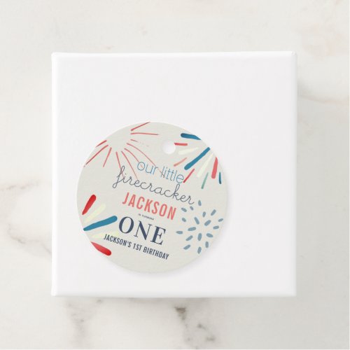 Firecracker 4th of July Fireworks Birthday Favor Tags