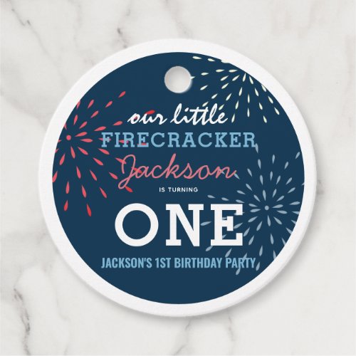 Firecracker 4th of July Fireworks Birthday Favor Tags