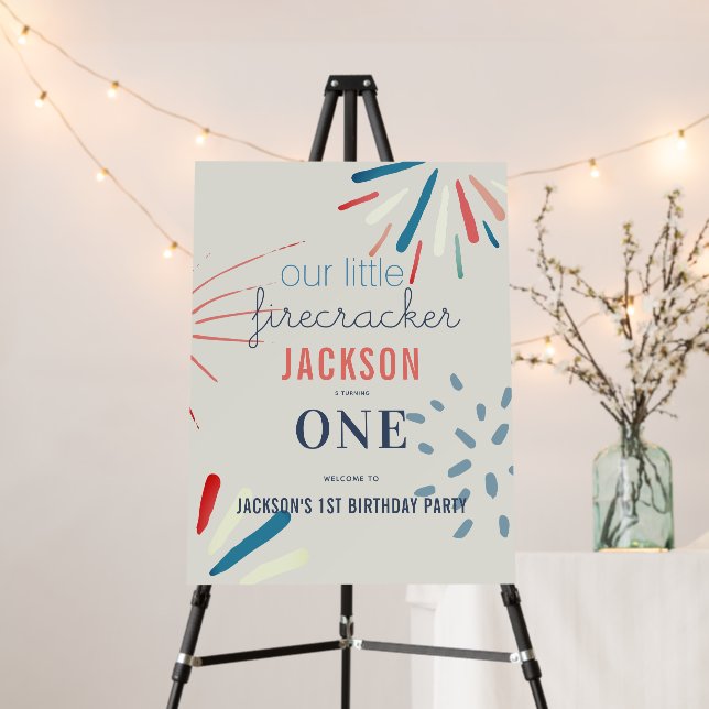 Firecracker 4th of July Fireworks Birthday Foam Board (In Situ (Stand))