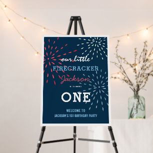 Firecracker 4th of July Fireworks Birthday Foam Board