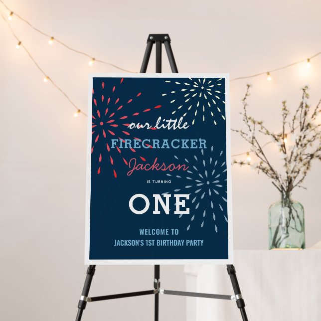 Firecracker 4th of July Fireworks Birthday Foam Board (In Situ (Stand))