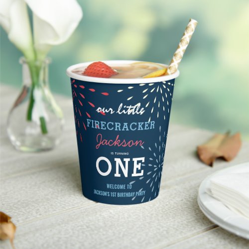 Firecracker 4th of July Fireworks Birthday Paper Cups