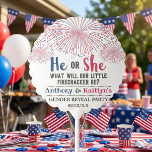 Firecracker 4th Of July Gender Reveal Party Balloon