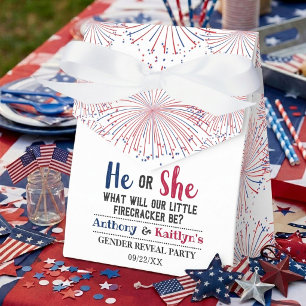 Firecracker 4th Of July Gender Reveal Party Favor Boxes