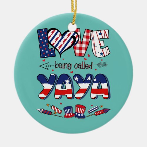 Firecracker American Flag Proud Love Being Called Ceramic Ornament