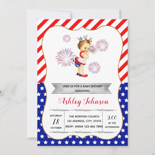 Firecracker baby shower invitation (Front)