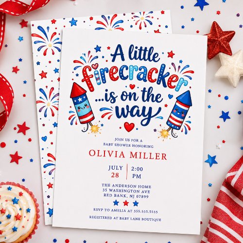 Firecracker Baby Shower Invitation