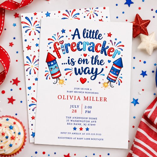 Firecracker Baby Shower Invitation