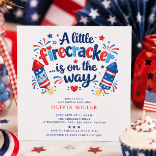 Firecracker Baby Shower Invitation 