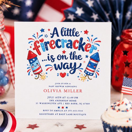 Firecracker Baby Shower Invitation