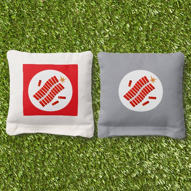 Firecracker Cornhole Bags  (Grass)