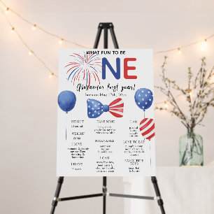 Firecracker First Birthday Milestone Birthday Foam Board