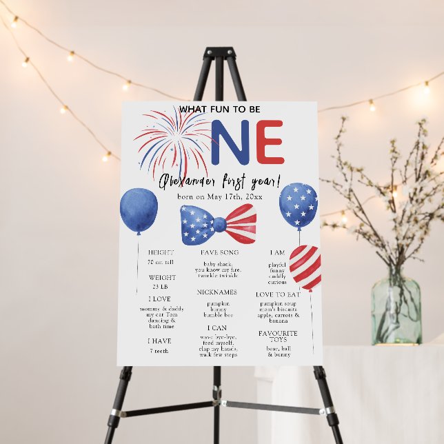 Firecracker First Birthday Milestone Birthday Foam Board (In Situ (Stand))