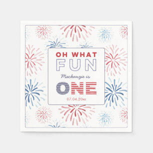 Firecracker Fun To Be One 1st Birthday Party Napkins