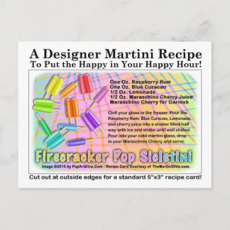 Firecracker Ice Cream Martini Recipe Card Postcard