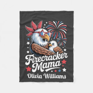 Firecracker Mama 4th of July Matching Family Fleece Blanket