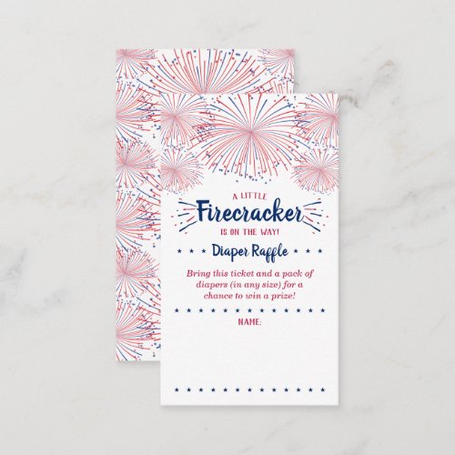 Firecracker On The Way 4th Of July Baby Shower Enclosure Card
