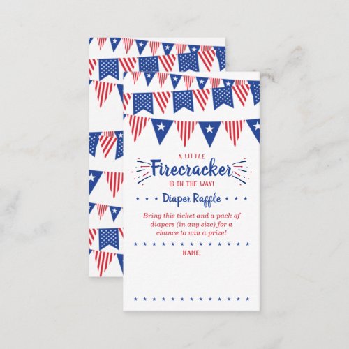 Firecracker On The Way 4th Of July Baby Shower Enclosure Card