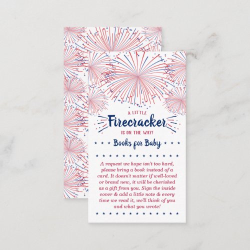 Firecracker On The Way 4th Of July Baby Shower Enclosure Card