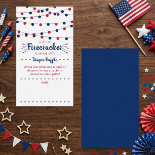 Firecracker On The Way! 4th Of July Baby Shower Enclosure Card