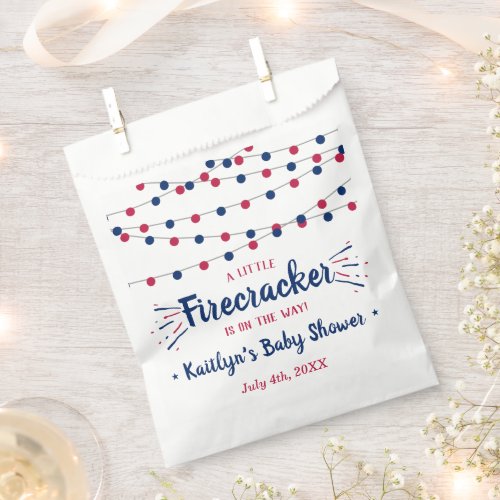 Firecracker On The Way 4th Of July Baby Shower Favor Bag