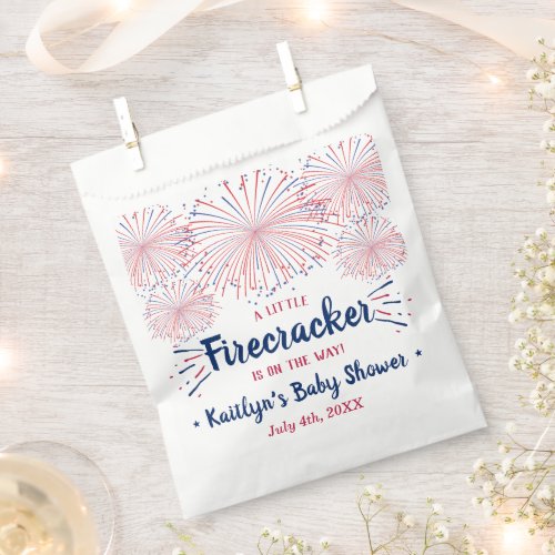 Firecracker On The Way 4th Of July Baby Shower Favor Bag