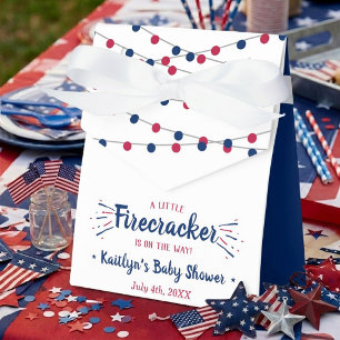 Firecracker On The Way! 4th Of July Baby Shower Favor Boxes
