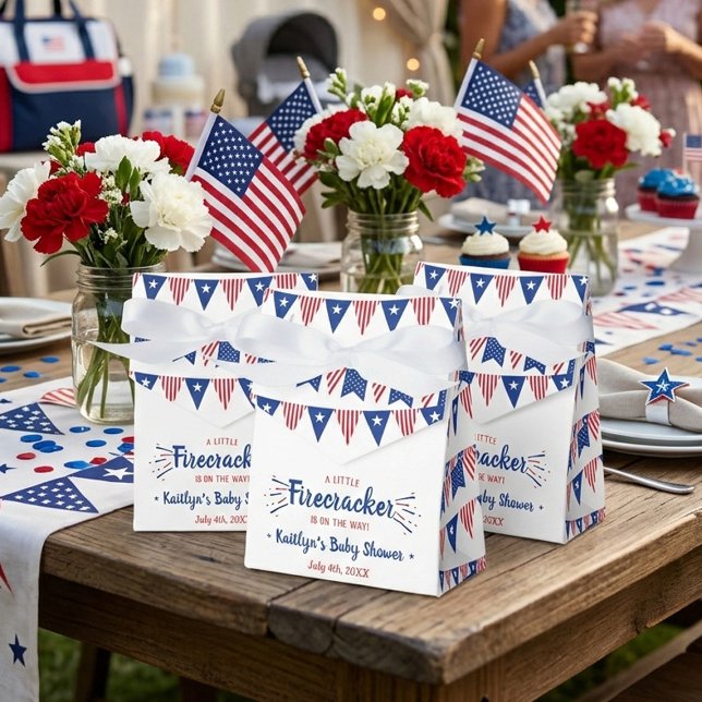 Firecracker On The Way! 4th Of July Baby Shower Favor Boxes (Creator Uploaded)